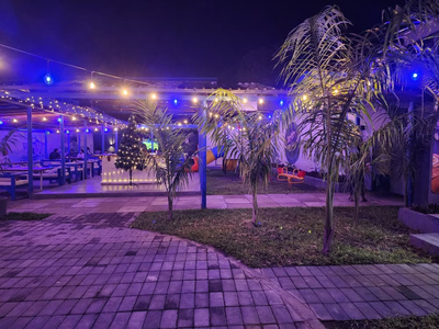 Urth Café garden at night
